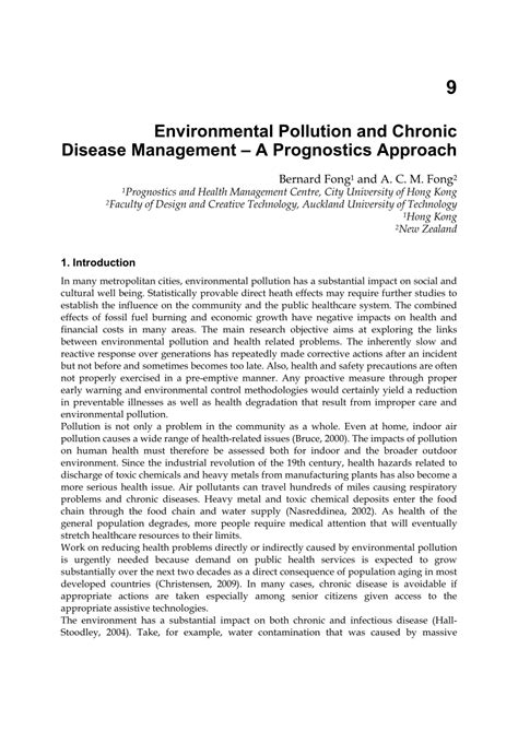 Pdf Environmental Pollution And Chronic Disease Management A