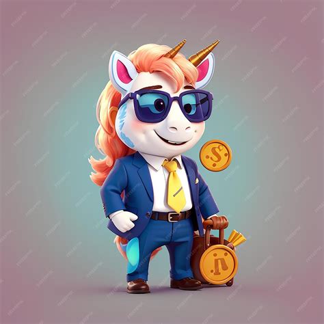 Premium Photo | Cute Unicorn Business Cartoon Vector Icon Illustration