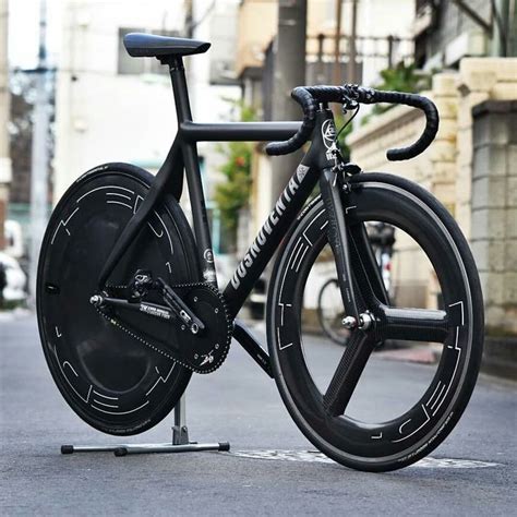 A Black Bike Is Parked On The Street