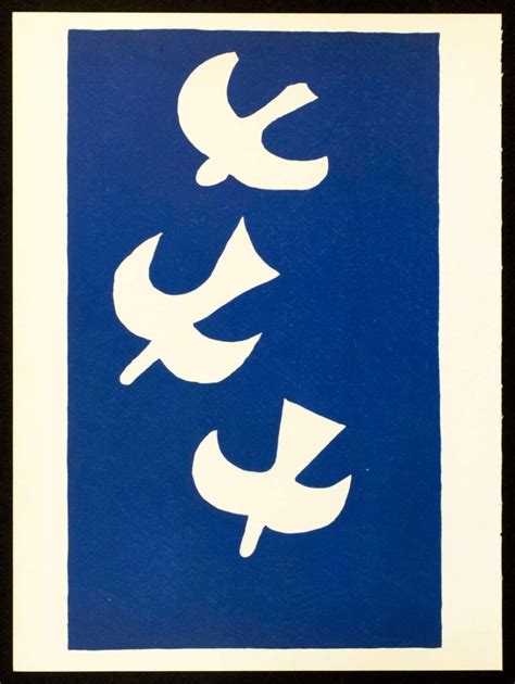 Georges Braque Lithographie Oiseaux Sur Fond Bleu Ii Poetica Art