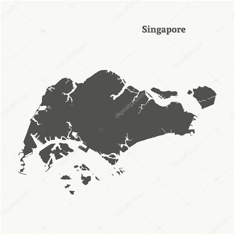 Singapore Map Drawing Outline