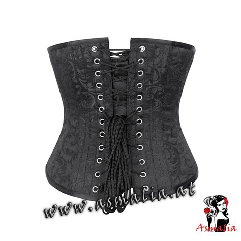 Schwarz Brokat Unterbrust Korsett Gerade Asmalia Gothic Shop