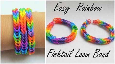 Easy Rainbow Fishtail Loom Band Tutorial ♡ Youtube