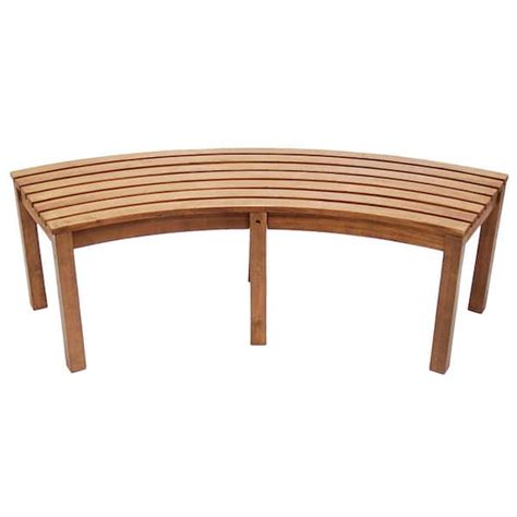 Achla Designs 49 Ft Natural Oil Finish Wooden Indooroutdoor Curved Backless Bench Home Patio