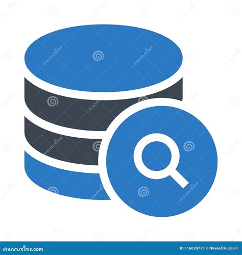 Database Search Glyphs Double Color Icon Stock Illustration