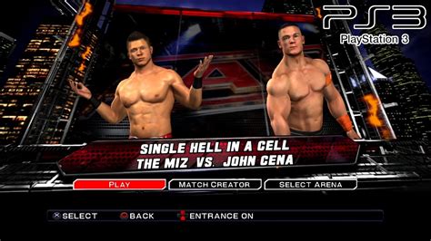 Wwe Smackdown Vs Raw Ps The Miz Vs John Cena Hell In A Cell