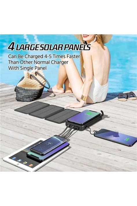 NEVARSA Güneş Enerjili Wireless Özellikli 32000 mAh Solar Powerbank 4