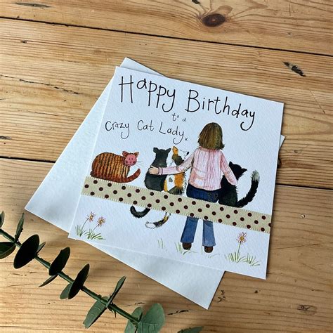 Cat Lady Birthday Card Etsy