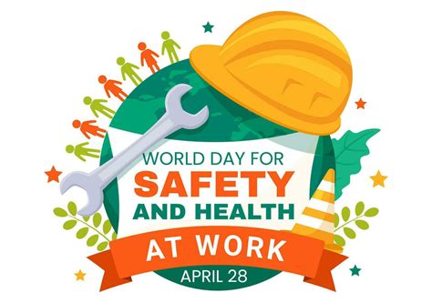 World Day For Safety And Health At Work Vector Illustration On April 28