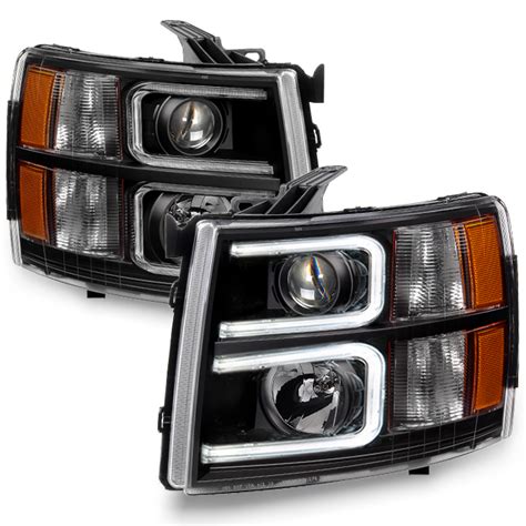 Akkon For Chevy Suburban Tahoe Black Bezel Oe Headlights