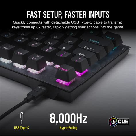 CORSAIR K60 PRO TKL RGB OPX Switch Optik Mekanik Türkçe Mekanik Gaming