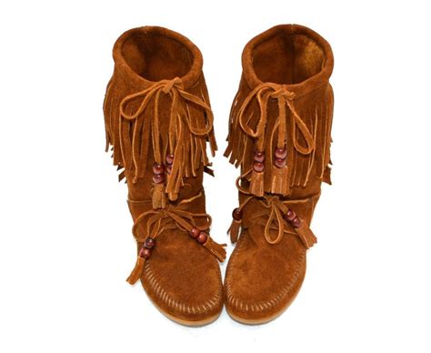 Vtg Minnetonka Moccasin Ankle Boots Minnetonka Boots Moccasin Ankle