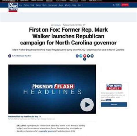 Former Rep Mark Walker Launches Republican Campaign One News Page