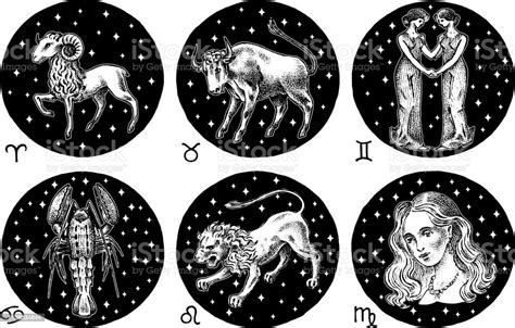 Zodiac Icons Astrology Horoscope With Signs Calendar Template