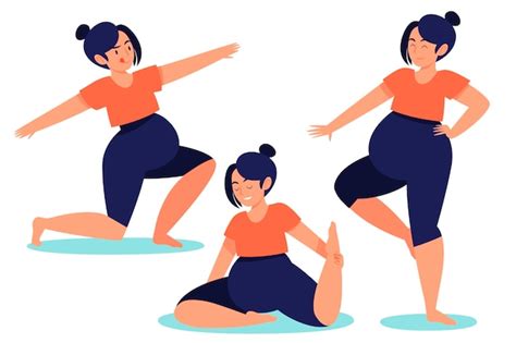 Free Vector Hand Drawn Flat Design Pregnancy Yoga Collection