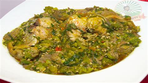 Nigerian Okra Soup Obe Ila With Fresh Fish And Assorted Meat