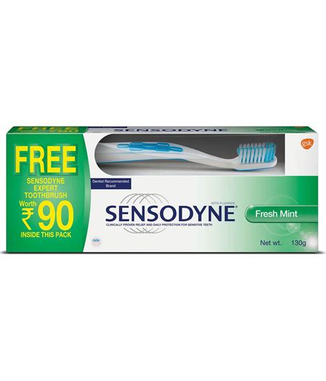 Sensodyne Fresh Mint Toothpaste 130 g with Toothbrush Free: Buy ...