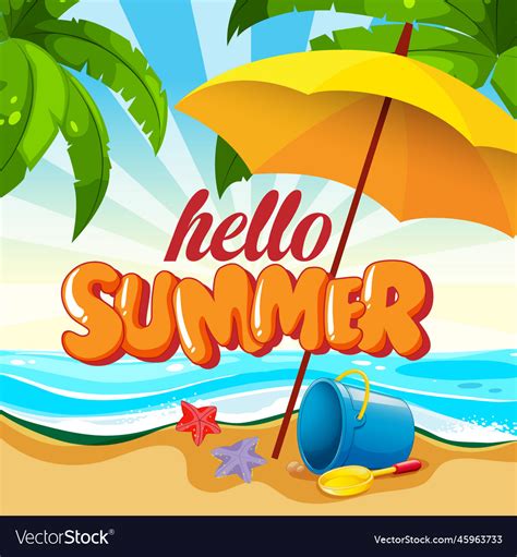 Hello Summer Banner Template Royalty Free Vector Image