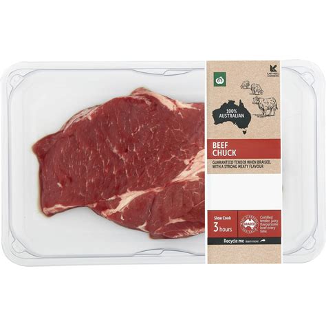 Woolworths Beef Chuck Steak Medium 350g 800g Woolworths