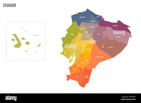 Ecuador Political Map Of Administrative Divisions Provinces Colorful