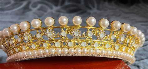 Vintage Royal Pearl Tiara Replica Etsy