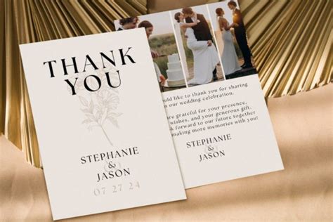 Wedding Thank You Card Canva Template Graphic By