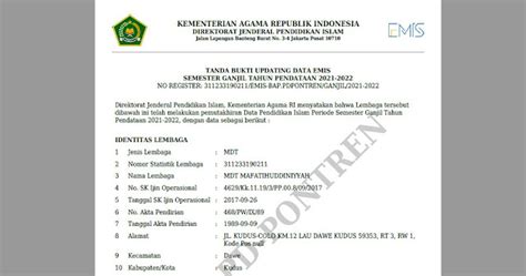 Login Emis PD Pontren TP 2022 2023 Almuna Sch Id