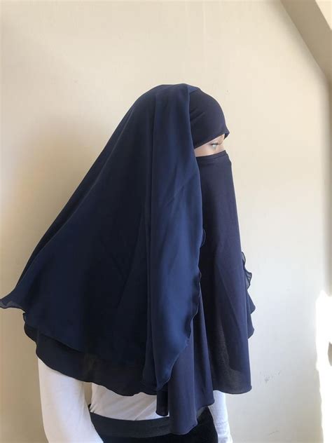 Navy Blue Niqab Veil Niqab Transformer Navy Niqab Closed Face Niqab