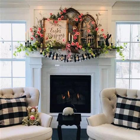 Elegant Spring Home Tour Mantledecor Easter Fireplace Mantel Decor