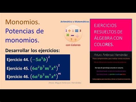 Monomios Potencias De Monomios Ejercicios Resueltos Paso A Paso Y