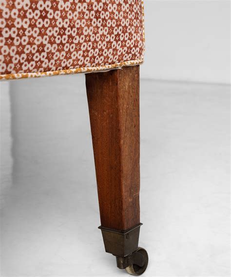 Barrel Back Chair In Patterned Linen By Zak Fox Obsolete