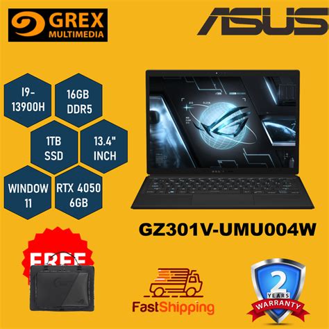 ASUS ROG FLOW Z13 2023 GZ301V UMU004W GAMING LAPTOP I9 13900H 16GB