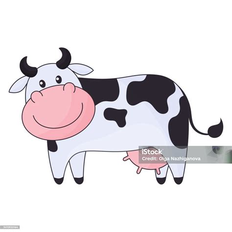 sapi kartun lucu ilustrasi stok  gambar  sapi perah