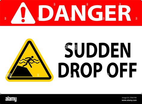 Danger Sign Sudden Drop Off Stock Vector Image Art Alamy