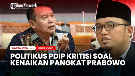 Prabowo Dikritik Politikus PDIP Soal Kenaikan Pangkat Jenderal