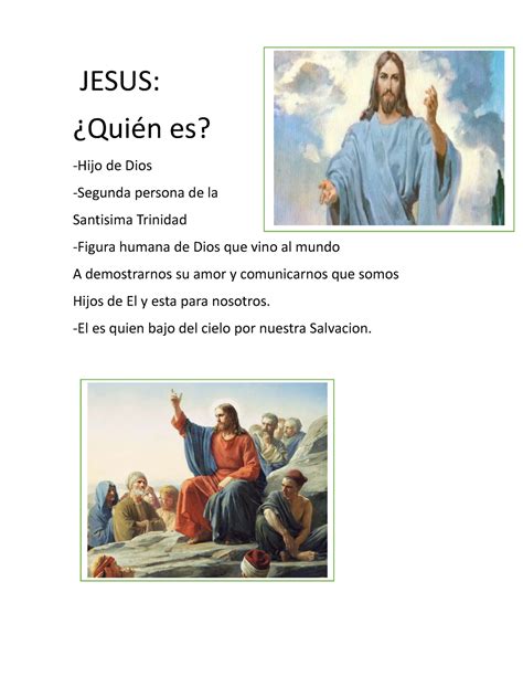 Diapositivas FHC JESUS Quién es Hijo de Dios Segunda persona de