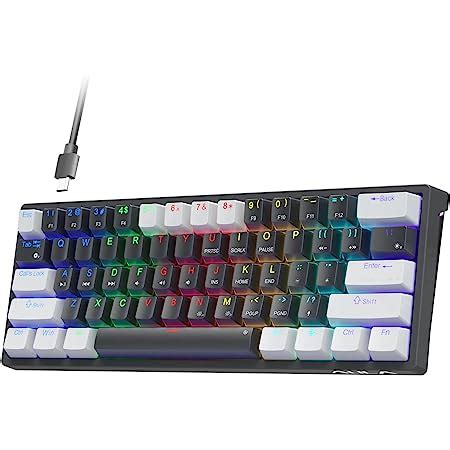 AULA 60 Percent Wired Mechanical Keyboard Hot Swappable Compact RGB