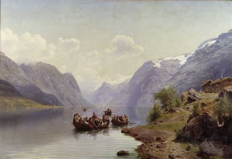 Bridal Escort On The Hardanger Fiord Painting Johan Fredrik