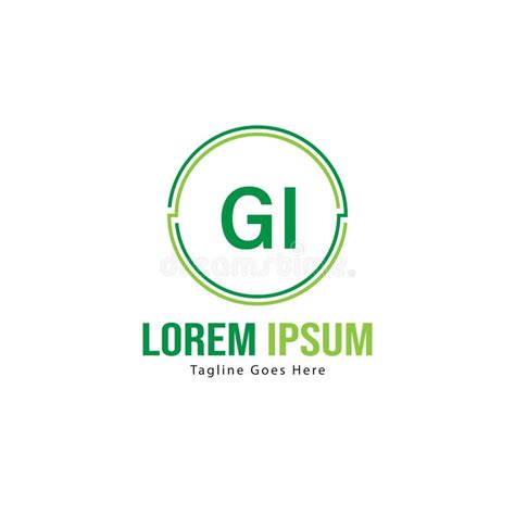 Initial GI Logo Template With Modern Frame Minimalist GI Letter Logo