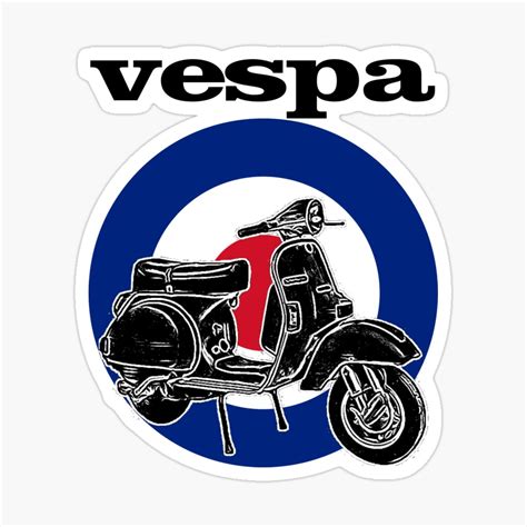 Mod Target Sticker For Vespa Logo Roundel Scooter Decal 200mm X 140mm