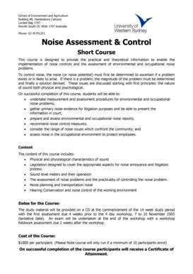 Fillable Online Acoustics Asn Noise Assessment Control Short Course