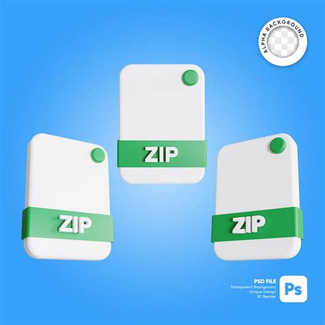 Formatos De Archivo Zip Render Icono D Archivo Psd Premium