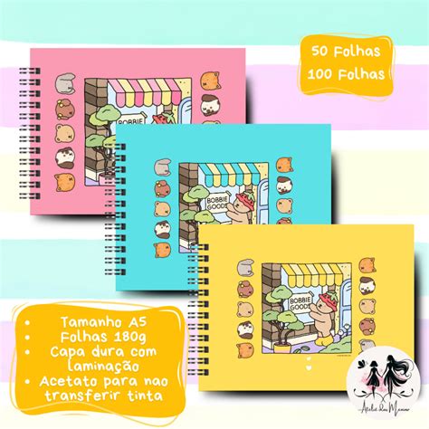 Bobbie Goods Quantas Folhas - Livro de Colorir Bobbie Goods 100 Folhas ou 50 Folhas 180G Caderno de ...