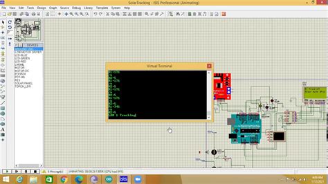 Circuit Simulation Of Sun Tracking Solar Panel On Proteus Youtube