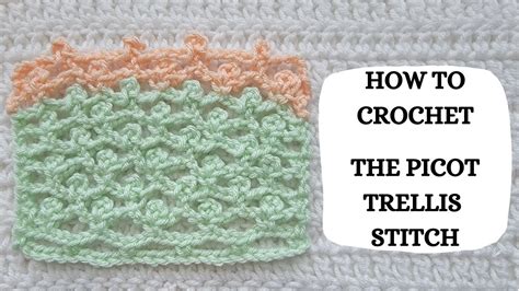 How To Crochet Picot Trellis Stitch Tutorial Diy Beginner Crochet