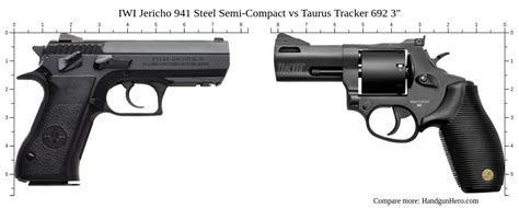 IWI Jericho 941 Steel Semi Compact Vs Taurus Tracker 692 3 Size