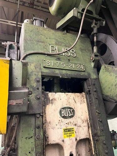 75 Ton Bliss SI 75 21 24 Straight Side Single Crank Punch Press For