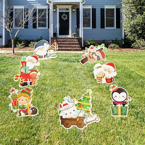 Huzisa 7 Pack Christmas Yard Sign with Stake Yard Signs, Outdoor Xmas ...