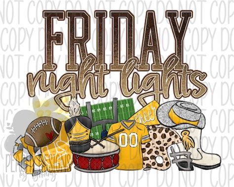 Friday Night Lights Png Football Clipart Band Cheer Drill | Etsy