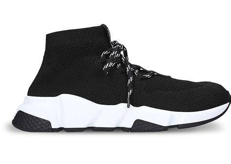 Balenciaga Speed Trainer Lace Up Black White Black (Women's) Men's ...